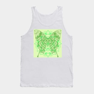 Mandala Butterfly Green Tank Top